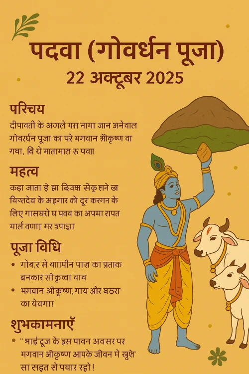 Padva (Govardhan Puja) – October 22, 2025